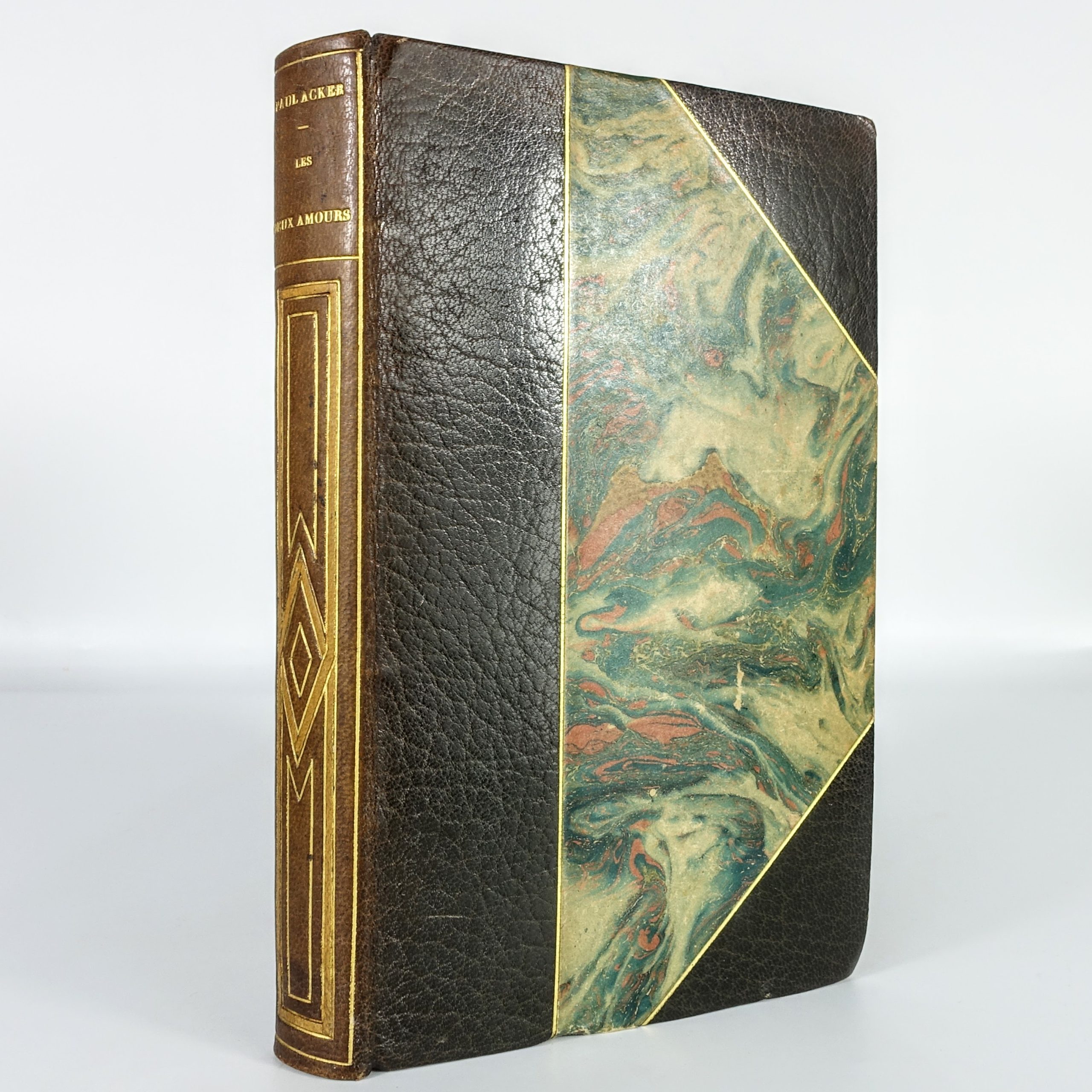 ACKER Paul - Les deux amours. EO 1914 num 1/15 sur Hollande, reliure maroquin signée
