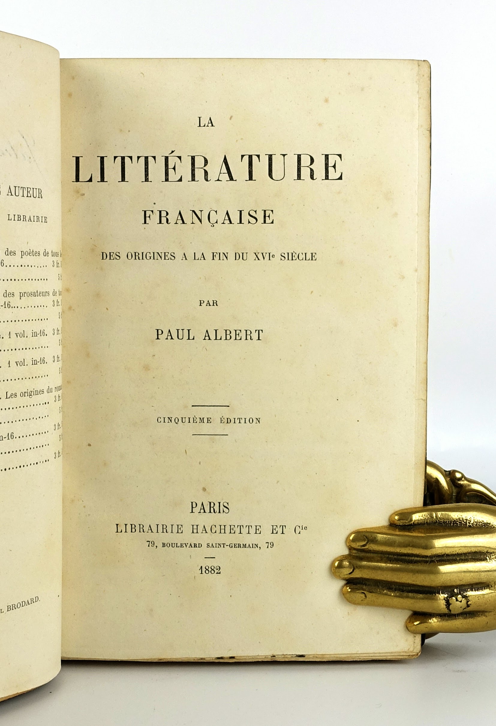 ALBERT Paul - La Littérature Française, 1882, 5/5 vol, reliure maroquin signée – Image 4