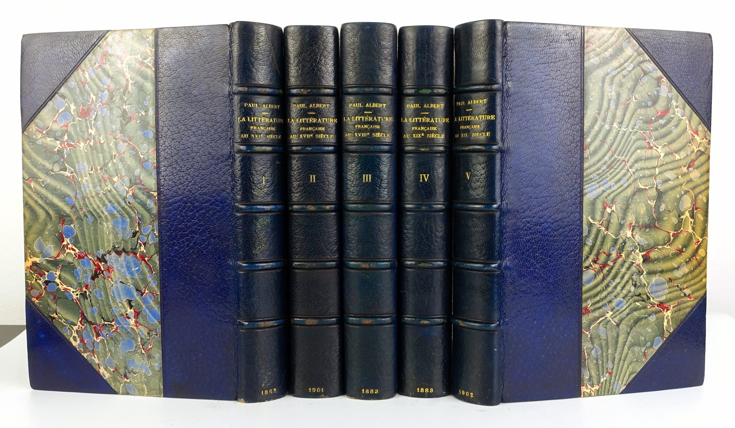 ALBERT Paul - La Littérature Française, 1882, 5/5 vol, reliure maroquin signée – Image 7