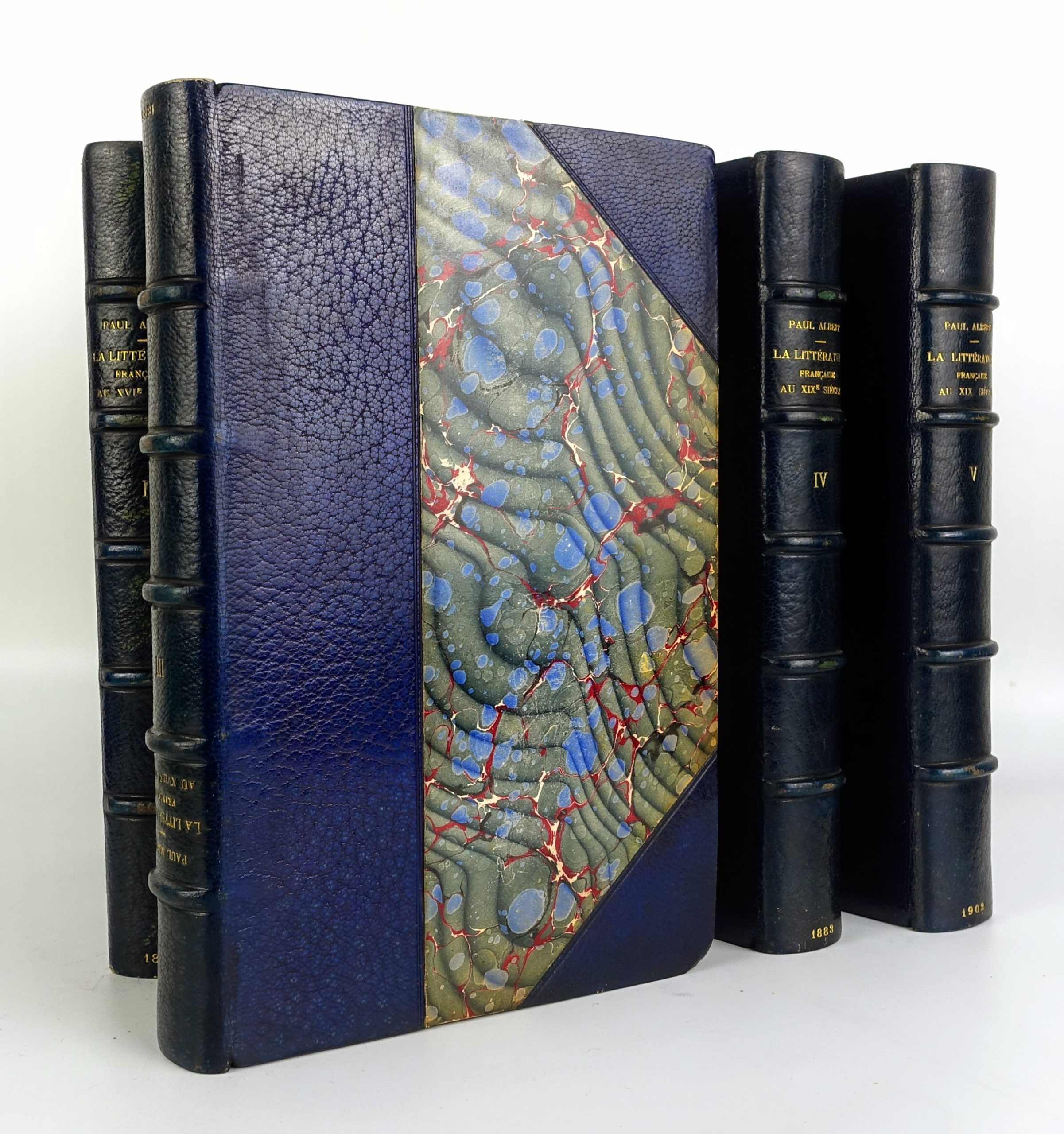 ALBERT Paul - La Littérature Française, 1882, 5/5 vol, reliure maroquin signée – Image 8
