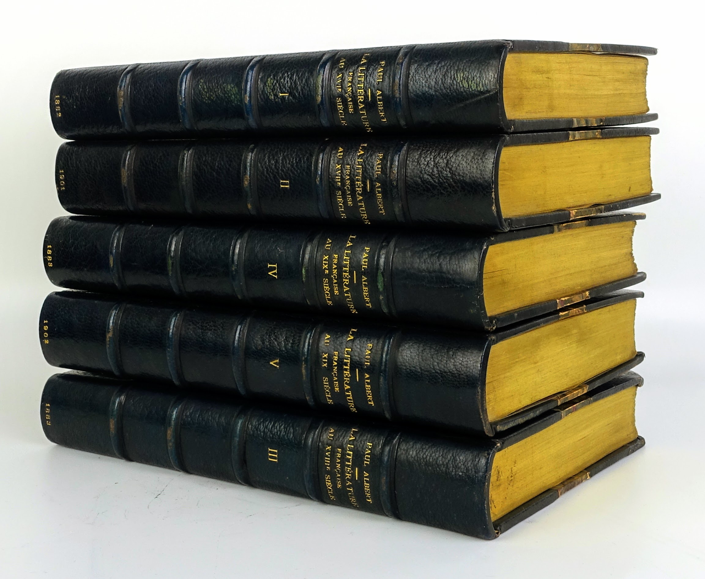 ALBERT Paul - La Littérature Française, 1882, 5/5 vol, reliure maroquin signée – Image 11