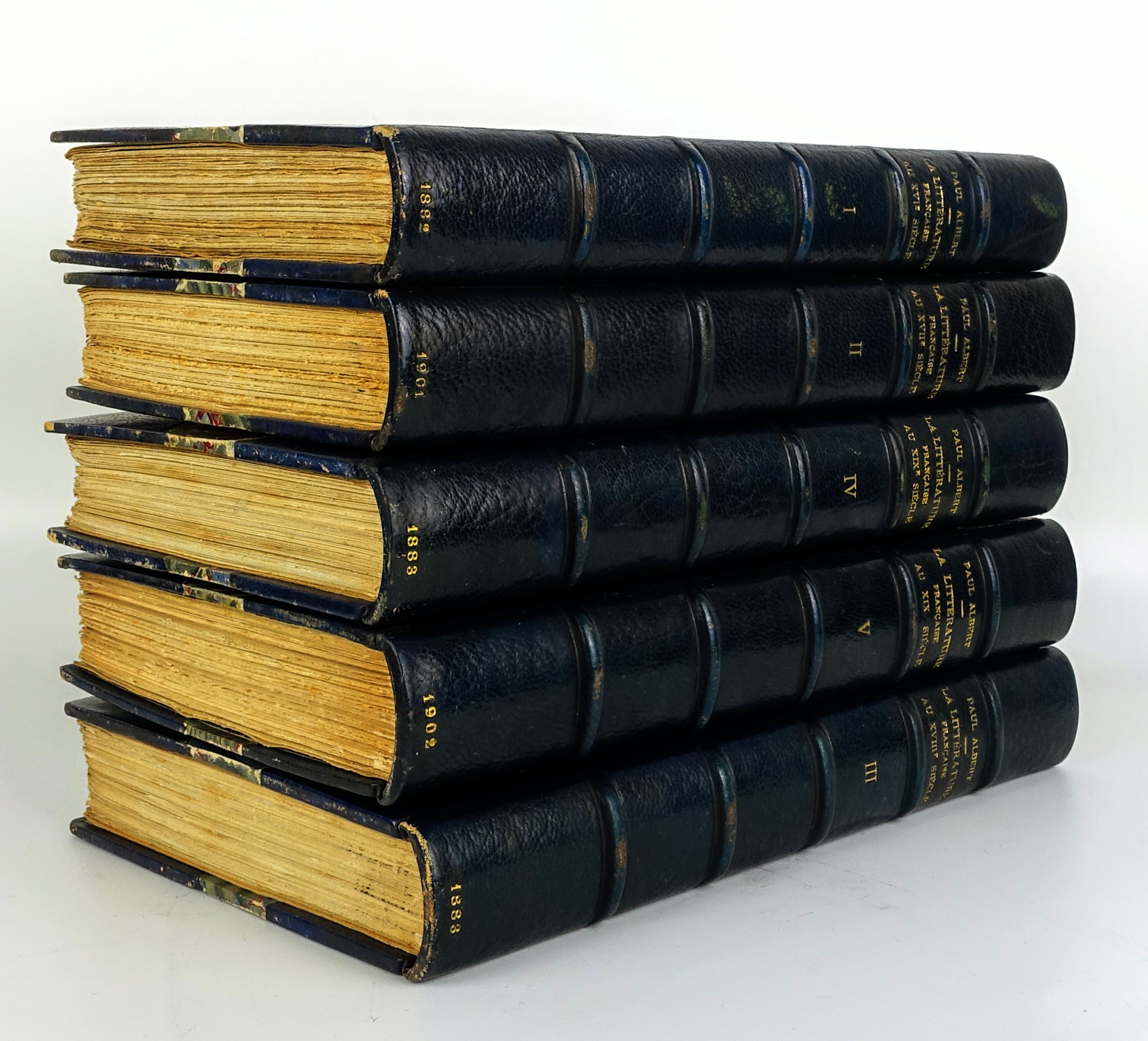 ALBERT Paul - La Littérature Française, 1882, 5/5 vol, reliure maroquin signée – Image 13